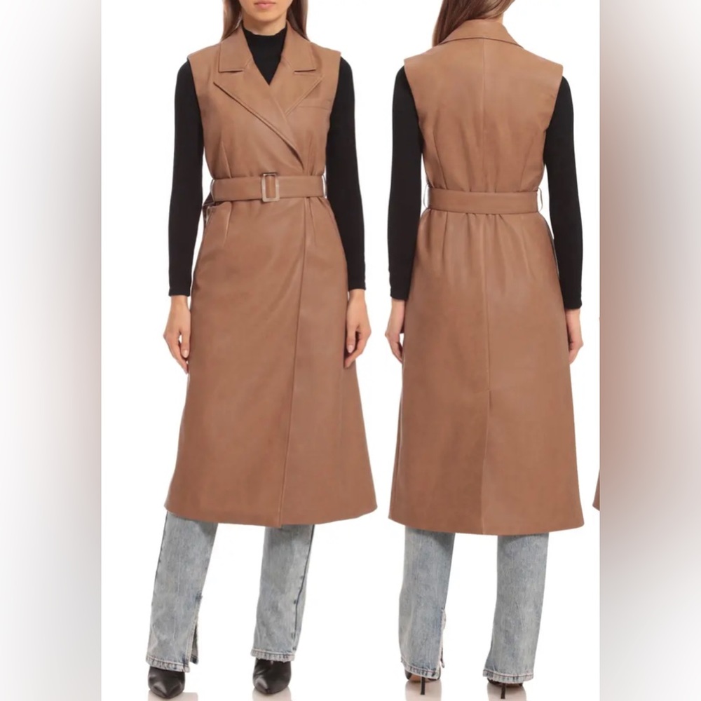 7‎ FOR ALL MANKIND Faux Leather Trench Coat